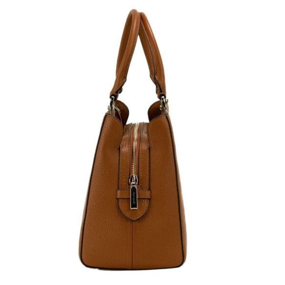 NEW Kate Spade Leila Medium Triple Compartment Satchel Bag Warm Brown Leather - Picture 2 of 7